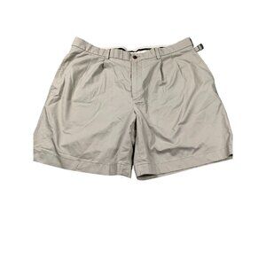 Brooks Brothers Chino Shorts Men's 39W Khakis Cotton Pleated Front Slash Pockets